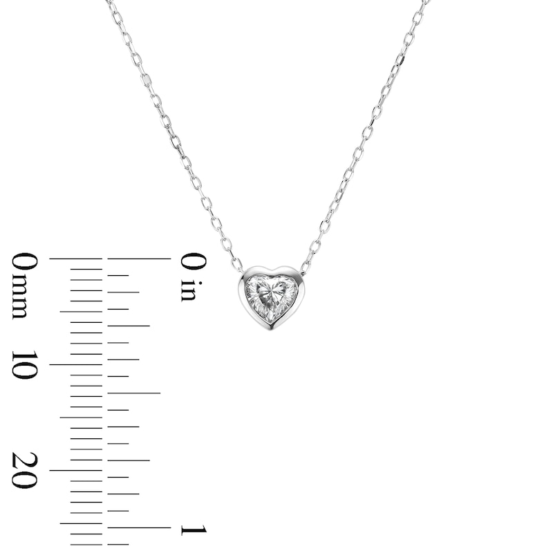 0.50 CT. T.W. Certified Heart-Shaped Lab-Grown Diamond Solitaire Necklace in Sterling Silver (F/SI2)