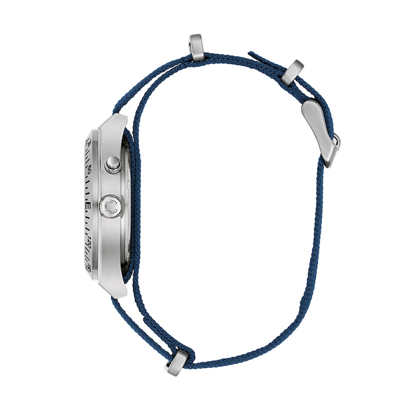 Men's Caravelle by Bulova Field Light Up Stainless Steel Watch with Dark Blue Dial (Model: 43C126)