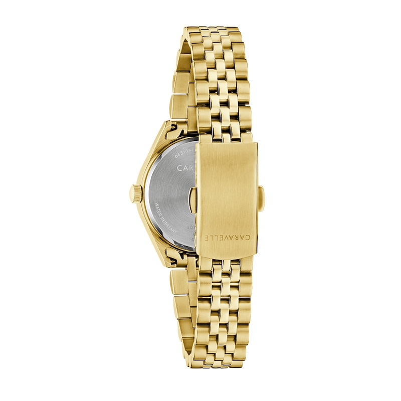 Ladies' Caravelle by Bulova Classic Gold-Tone IP Stainless Steel Watch with Champagne Dial (Model: 44M117)