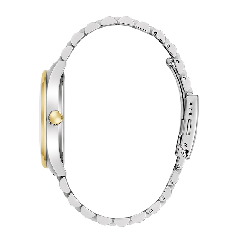 Men's Caravelle by Bulova Classic Two-Tone IP Stainless Steel Watch with Silver-White Dial (Model: 45B163)