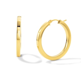 25.0mm Squared Hoop Earrings in 10K Gold