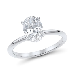 1.75 CT. T.W. Oval Certified Lab-Grown Diamond Solitaire Engagement Ring in 14K White Gold (F/VS2)