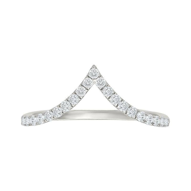 1.23 CT. T.W. Pear-Shaped Certified Lab-Grown Diamond Chevron Bridal Set 10K White Gold (F/VS2)