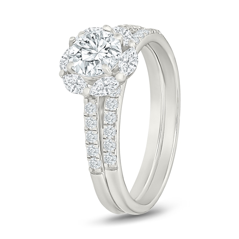 1.23 CT. T.W. Certified Lab-Grown Diamond Marquise Frame Bridal Set 10K White Gold (F/VS2)