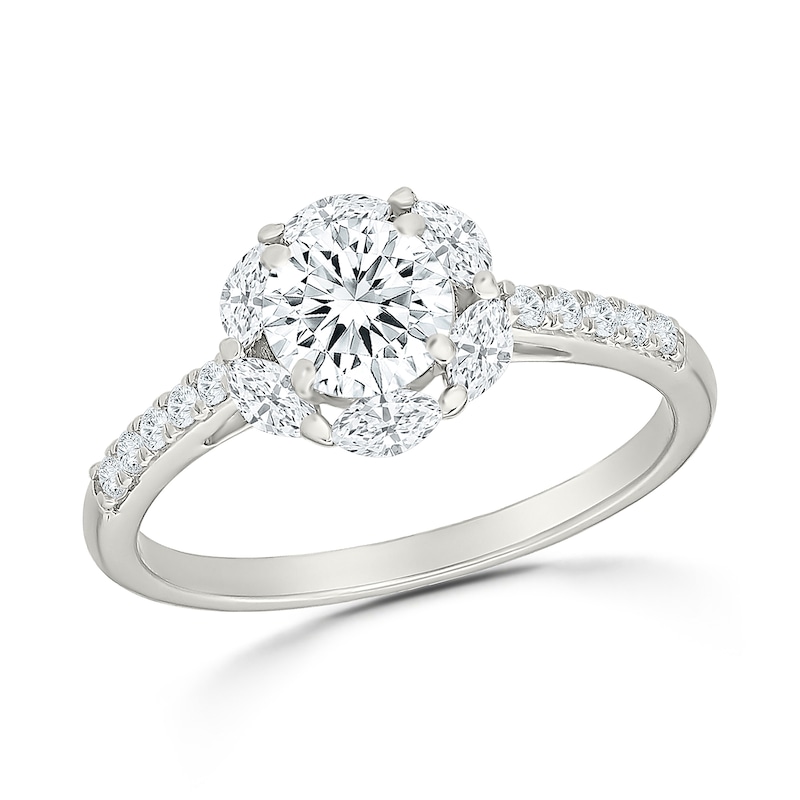 1.23 CT. T.W. Certified Lab-Grown Diamond Marquise Frame Bridal Set 10K White Gold (F/VS2)