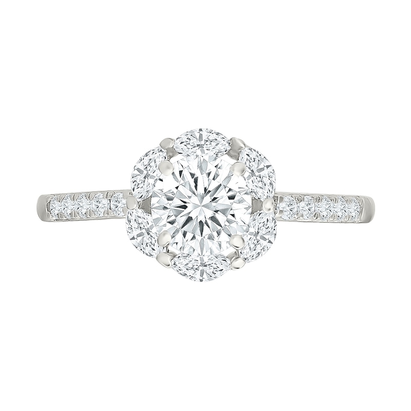 1.23 CT. T.W. Certified Lab-Grown Diamond Marquise Frame Bridal Set 10K White Gold (F/VS2)