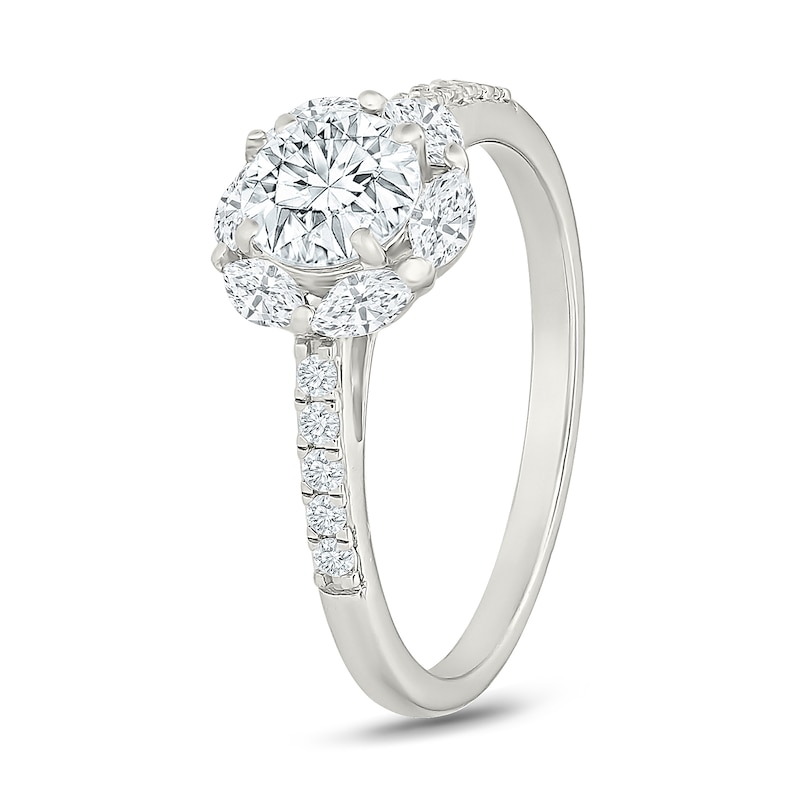1.23 CT. T.W. Certified Lab-Grown Diamond Marquise Frame Bridal Set 10K White Gold (F/VS2)