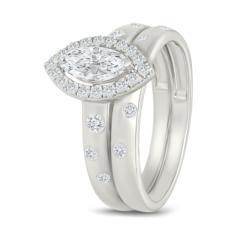 0.95 CT. T.W. Certified Lab-Grown Diamond Bridal Set 10K White Gold (F/VS2)