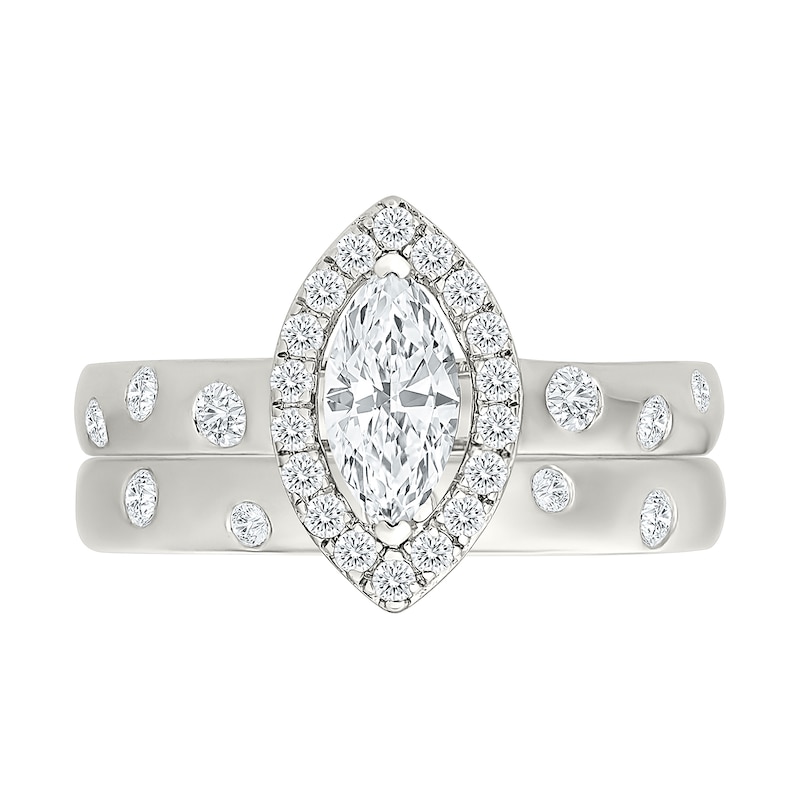 0.95 CT. T.W. Certified Lab-Grown Diamond Bridal Set 10K White Gold (F/VS2)