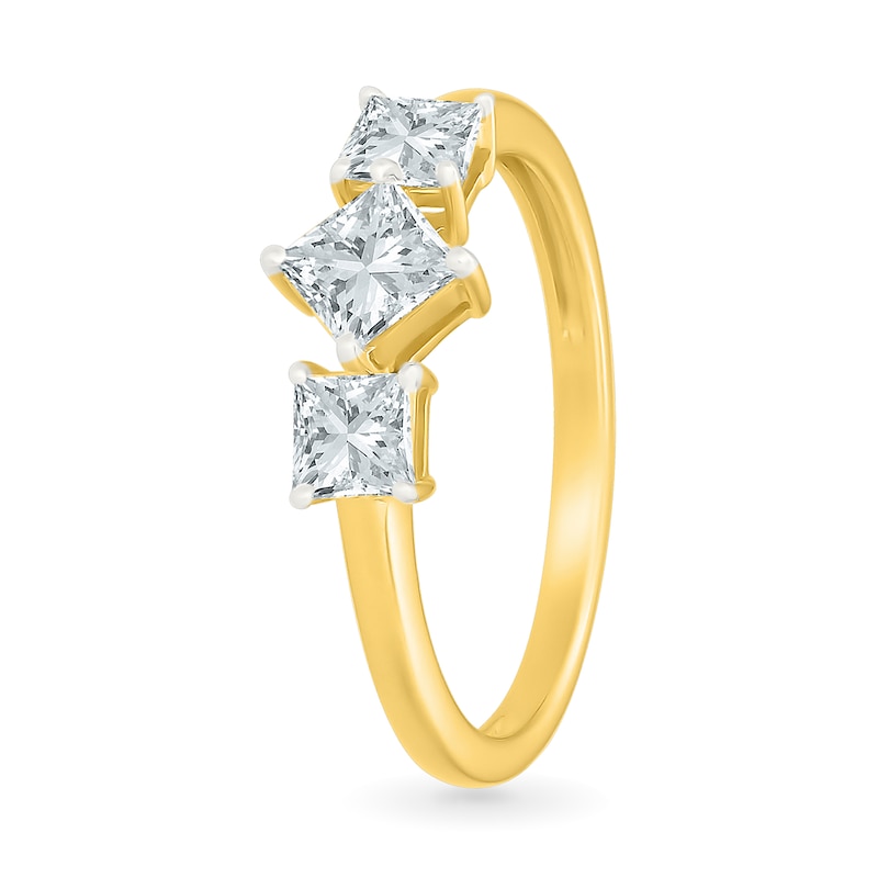 0.95 CT. T.W. Princess-cut Certified Lab-Grown Diamond Three-Stone Ring 10K Gold (F/VS2)
