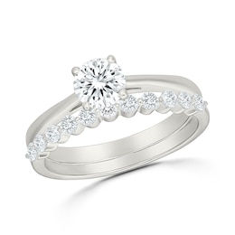 0.95 CT. T.W. Certified Lab-Grown Diamond Solitaire Bridal Set in 10K White Gold (F/VS2)