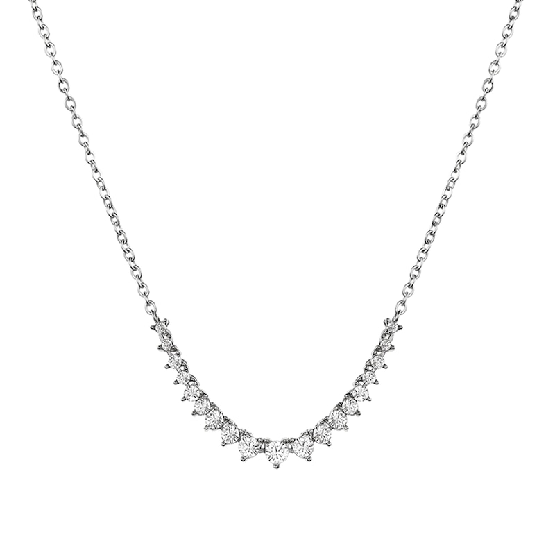 Main Image 3 of Ladies' Bulova Crystal Stainless Steel Watch with Mother-of-Pearl Dial and Necklace Set (Model: 96X167)