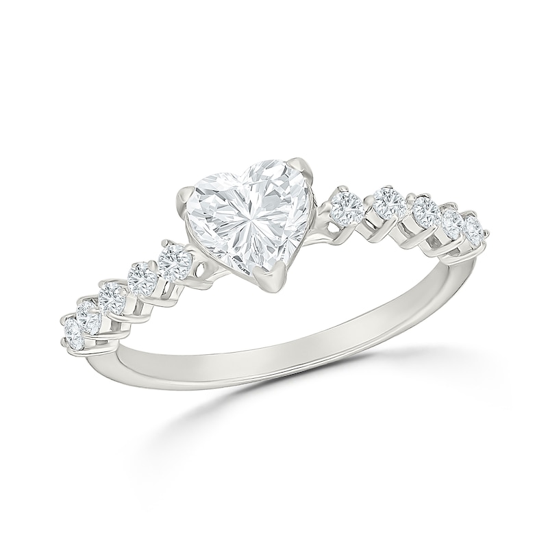 1.45 CT. T.W. Heart-Shaped Certified Lab-Grown Diamond Bridal Set 10K White Gold (F/VS2)