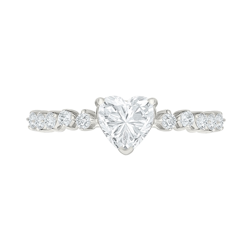 1.45 CT. T.W. Heart-Shaped Certified Lab-Grown Diamond Bridal Set 10K White Gold (F/VS2)