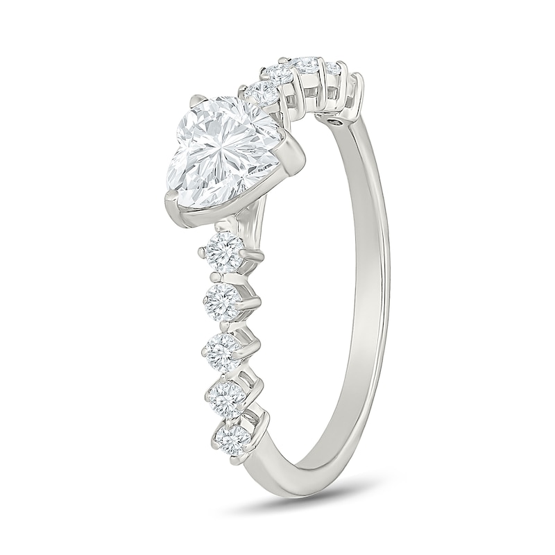 1.45 CT. T.W. Heart-Shaped Certified Lab-Grown Diamond Bridal Set 10K White Gold (F/VS2)
