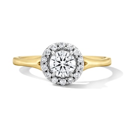 0.60 CT. T.W. Canadian Certified Halo Diamond Engagement Ring in 14K Two-Tone Gold (I/I1)