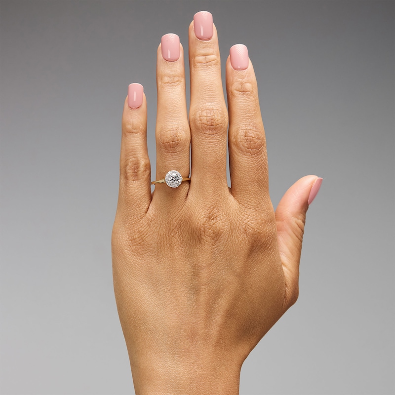 Main Image 2 of 0.60 CT. T.W. Canadian Certified Halo Diamond Engagement Ring in 14K Two-Tone Gold (I/I1)