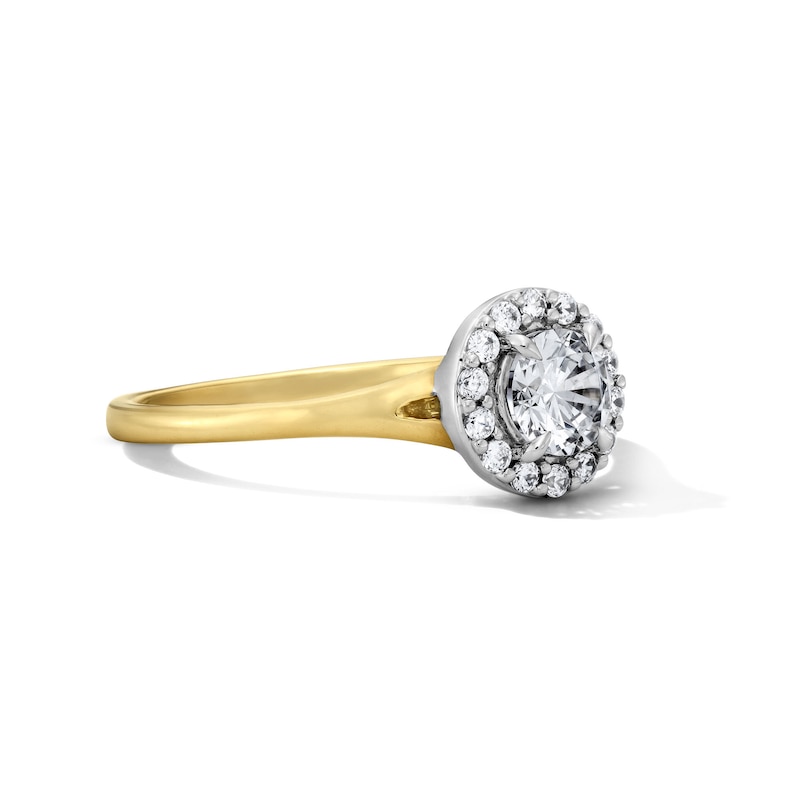 Main Image 4 of 0.60 CT. T.W. Canadian Certified Halo Diamond Engagement Ring in 14K Two-Tone Gold (I/I1)