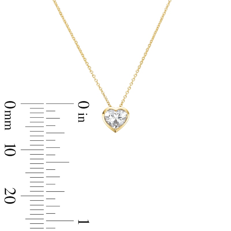 1.00 CT. T.W. Heart-Shaped Certified Lab-Grown Diamond Solitaire Necklace in Sterling Silver with 10K Gold Plate (F/SI2)