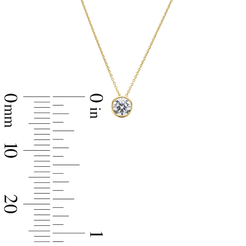 1.00 CT. T.W. Certified Lab-Grown Diamond Bezel-Set Solitaire Necklace in Sterling Silver with 10K Gold Plate (F/SI2)