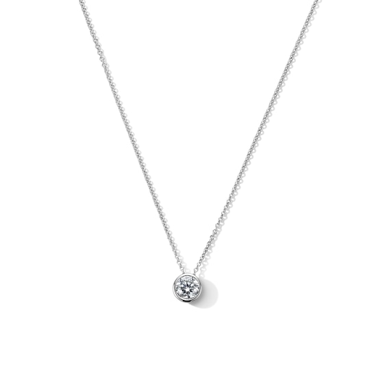 050 CT Tw Certified LabGrown Diamond BezelSet Solitaire Necklace