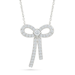 0.45 CT. T.W. Lab-Grown Diamond Bow Necklace in Sterling Silver (I/SI2) - 18"