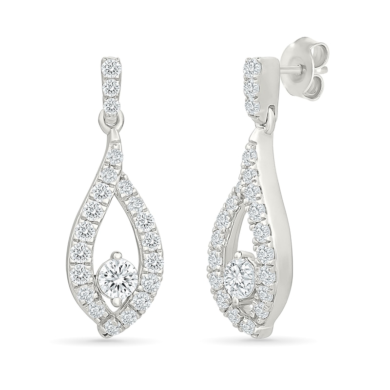 0.69 CT. T.W. Lab-Grown Diamond Twist Marquise Earrings in Sterling Silver (I/SI2)