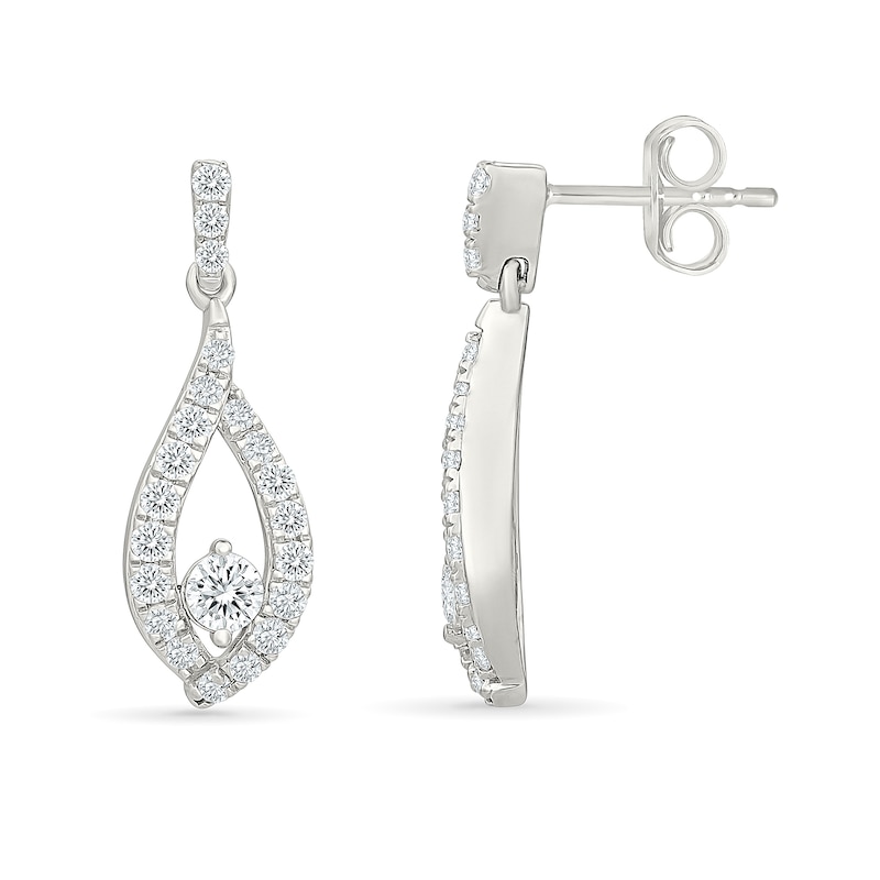 0.69 CT. T.W. Lab-Grown Diamond Twist Marquise Earrings in Sterling Silver (I/SI2)