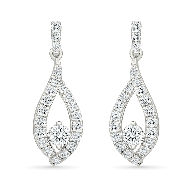 0.69 CT. T.W. Lab-Grown Diamond Twist Marquise Earrings in Sterling Silver (I/SI2)