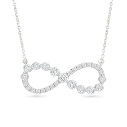0.69 CT. T.W. Lab-Grown Diamond Infinity Necklace in 10K White Gold (I/SI2) - 18"