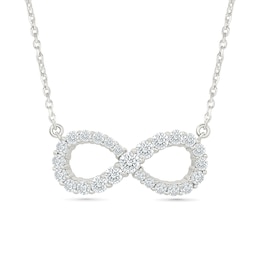0.69 CT. T.W. Lab-Grown Diamond Graduated Infinity Necklace in Sterling Silver (I/SI2) - 18"
