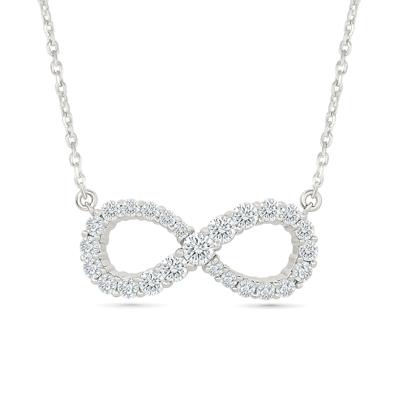 0.69 CT. T.W. Lab-Grown Diamond Graduated Infinity Necklace in Sterling Silver (I/SI2) - 18"