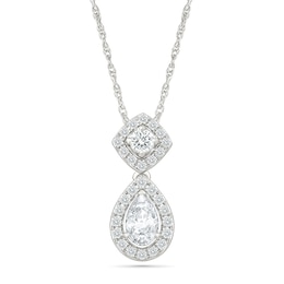 0.69 CT. T.W. Pear-Shaped Lab-Grown Diamond Drop Necklace in 10K White Gold (I/SI2) - 18"
