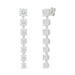 2.95 CT. T.W. Lab-Grown Diamond Graduated Drop Earrings in 10K White Gold (I/SI2)