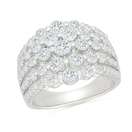 1.95 CT. T.W. Lab-Grown Diamond Staggered Multi-Row Ring in Sterling Silver (I/SI2)