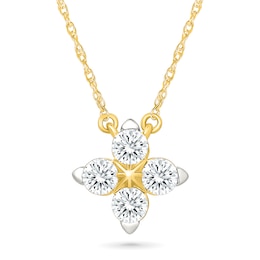 0.45 CT. T.W. Lab-Grown Diamond Quartet Necklace in Sterling Silver with 10K Gold Plate (I/SI2) - 18"