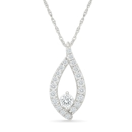 0.45 CT. T.W. Lab-Grown Diamond Twist Marquise Necklace in Sterling Silver (I/SI2) - 18"