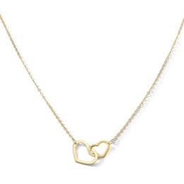 Interlocking Hearts Necklace in 10K Gold - 18"