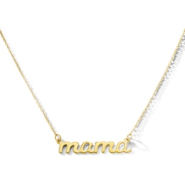 "Mama" Script Necklace in 10K Gold - 18"