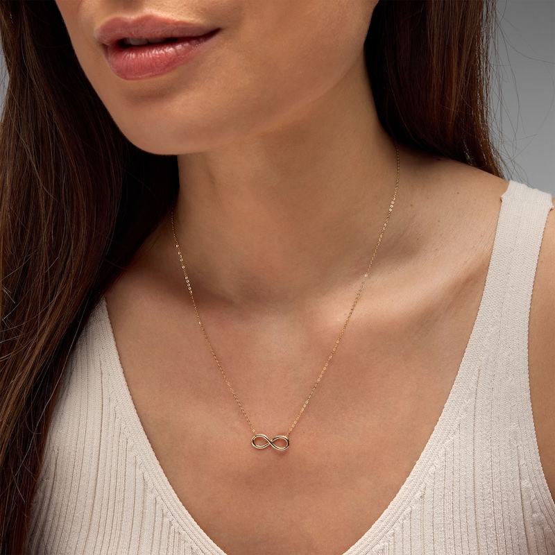 Infinity Symbol Necklace in 10K Gold - 18"
