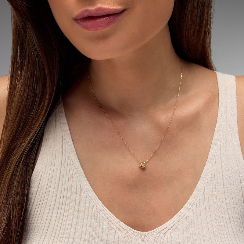 Love Knot Necklace in 14K Gold - 18"