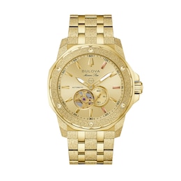 Bulova Marc Anthony Marine Star Gold-Tone IP Stainless Steel Watch with Champagne Dial (Model: 97A200)