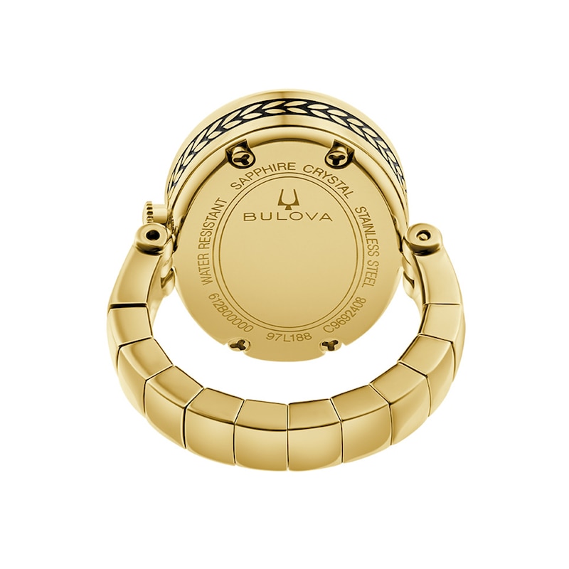 Ladies' Bulova Archive Gold-Tone IP Stainless Steel Ring Watch with Ivory Dial (Model: 97L188)