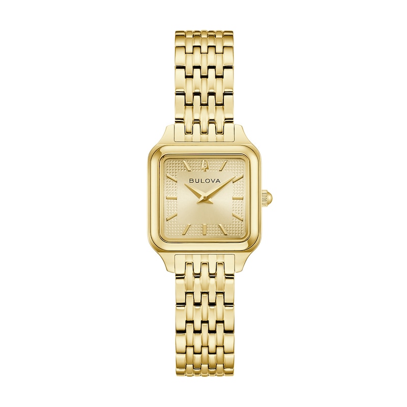 Ladies' Bulova Sutton Gold-Tone IP Stainless Steel Watch with Champagne Dial (Model: 97L191)
