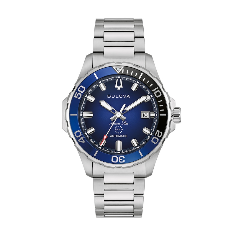 Men's Bulova Marine Star Series B Stainless Steel Watch with Blue Dial (Model: 98B466)