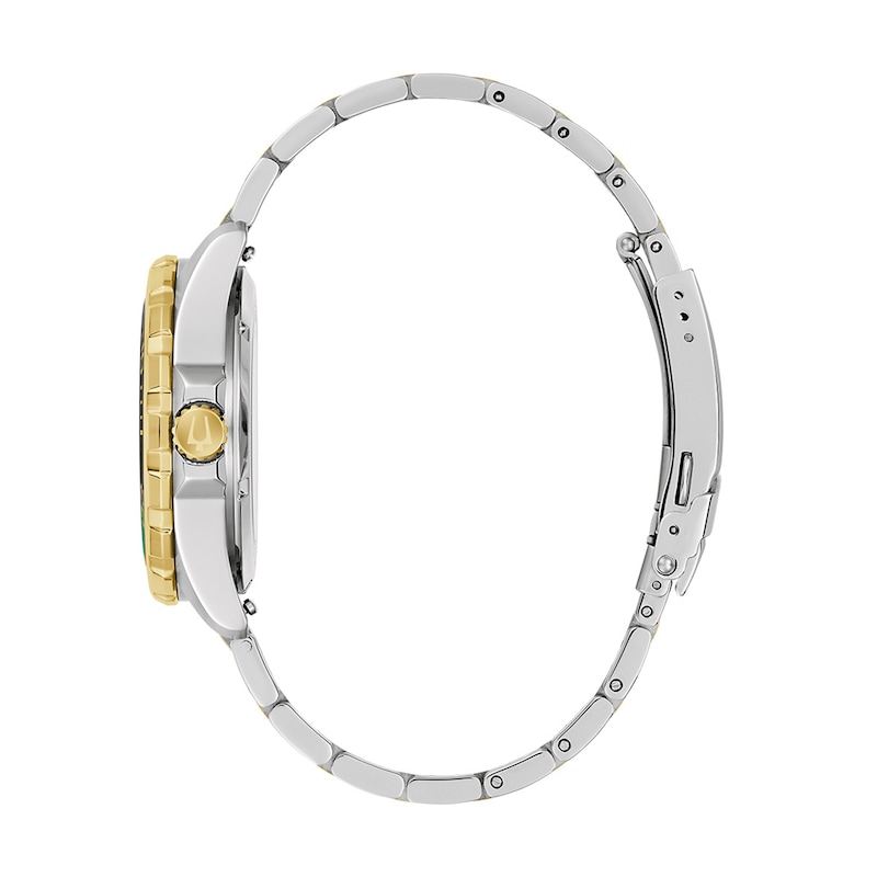 Main Image 2 of Men's Bulova Marine Star Series B Two-Tone IP Stainless Steel Watch with Green Dial (Model: 98B467)