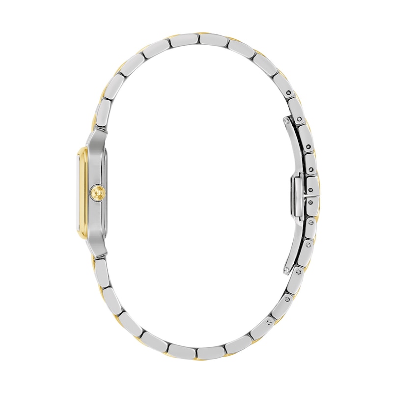 Ladies' Bulova Sutton Two-Tone IP Stainless Steel Watch with Silver Dial (Model: 98L330)