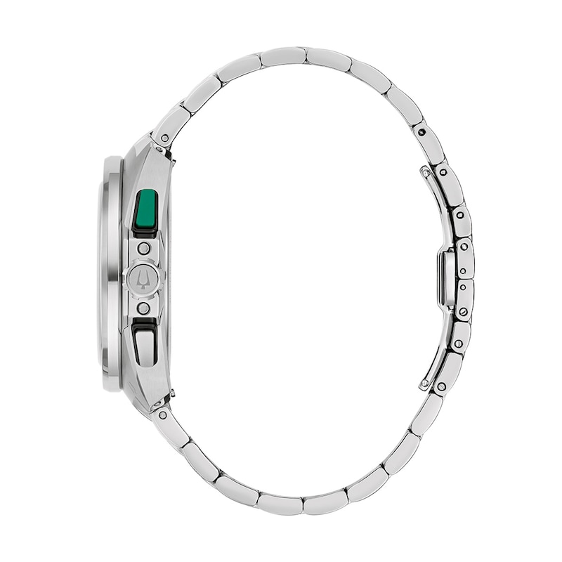 Men's Bulova Racer Chronograph Stainless Steel Watch with Green Dial (Model: 98B468)