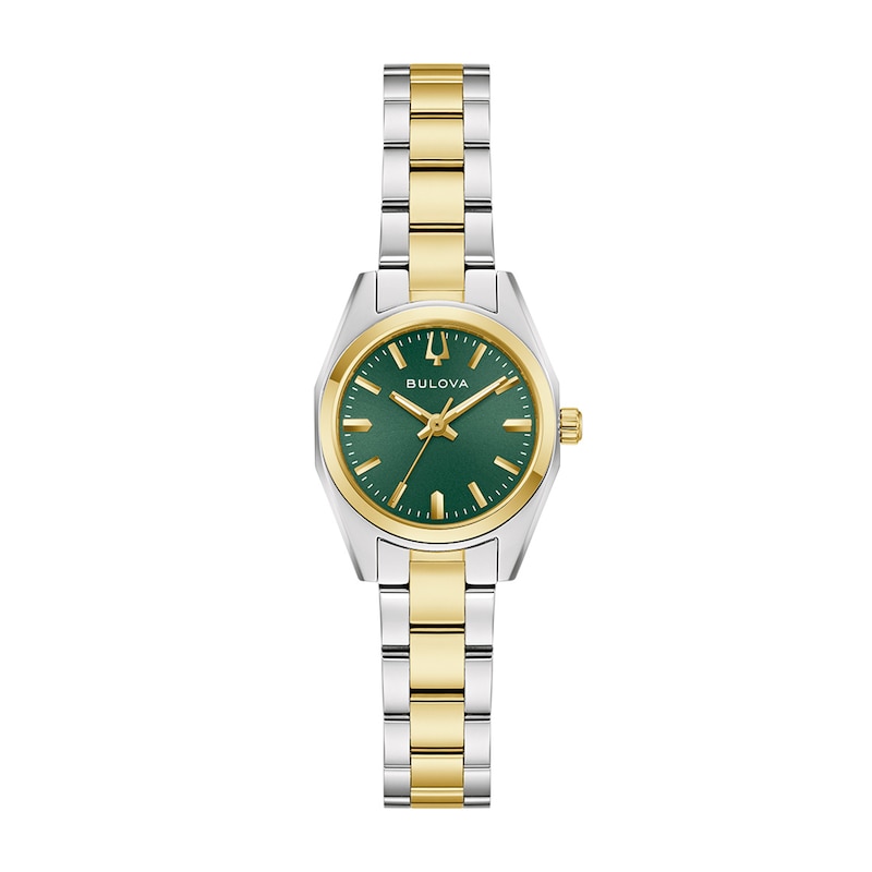 Main Image 1 of Ladies' Bulova Surveyor Two-Tone IP Stainless Steel Watch with Green Dial (Model: 98L329)