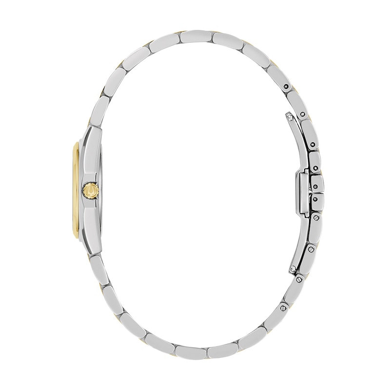 Ladies' Bulova Surveyor Two-Tone IP Stainless Steel Watch with White Dial (Model: 98L331)